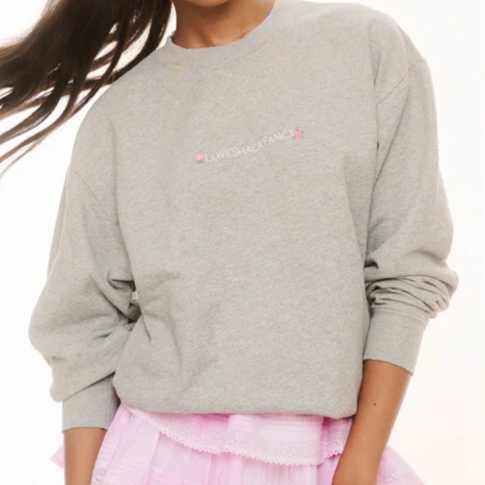 LoveShackFancy Light Gray Sweatshirt